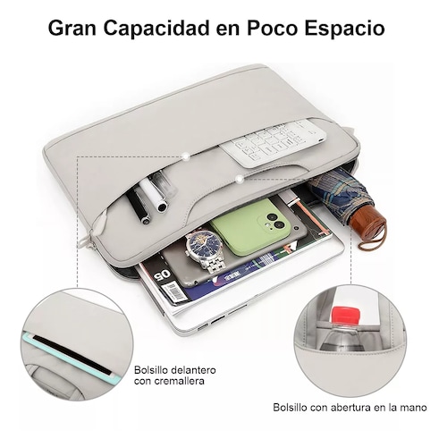 Bolsa Para Laptop 15.6 Pulgada+ Bolsa Cable De Alimentacion Gris
