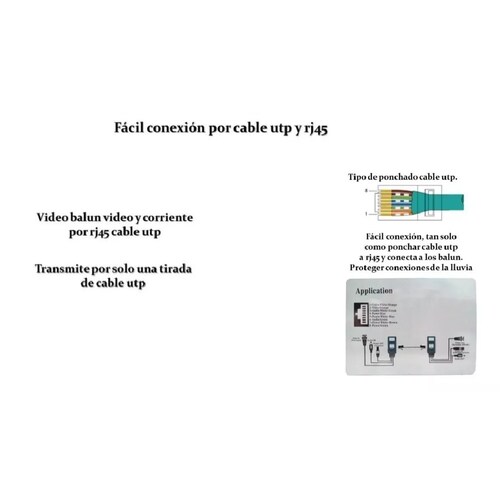 Video Rj45 Salida Bnc +voltaje 1par Transceptor Pasivo