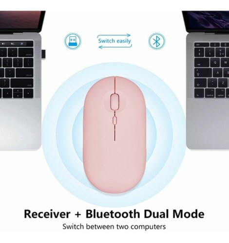 Mouse Inalámbrico Recargable Con Alfombrilla De Mouse Negro