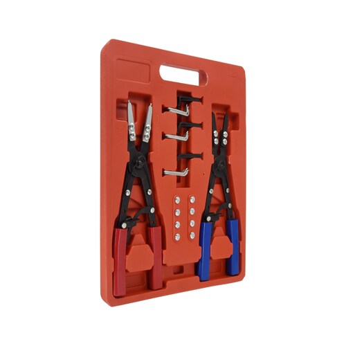2 Kits Pinzas para anillos Acero al carbón de 25 Centímetros apertura de 1 a 5cm Con puntas intercambiables 2 pinzas Karlen TH110418 Color negro