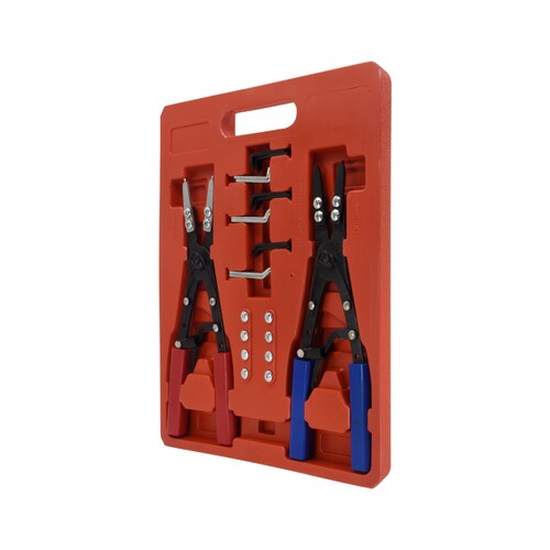 2 Kits Pinzas para anillos Acero al carbón de 25 Centímetros apertura de 1 a 5cm Con puntas intercambiables 2 pinzas Karlen TH110418 Color negro