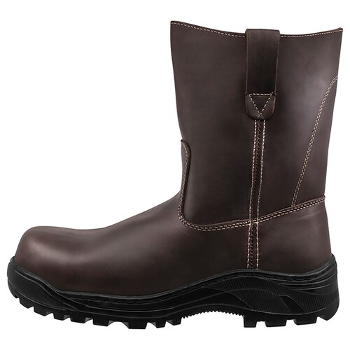 Bota de Seguridad WSM tipo Ropper. Ergonómica con casquillo de Policarbonato. Zapato de Trabajo tipo Petrolera. Es un calzado Industrial muy antiderrapante. Est. Ropper
