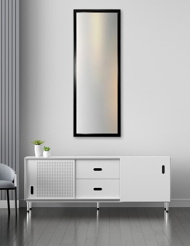 Espejo decorativo de cuerpo entero color negro mate 