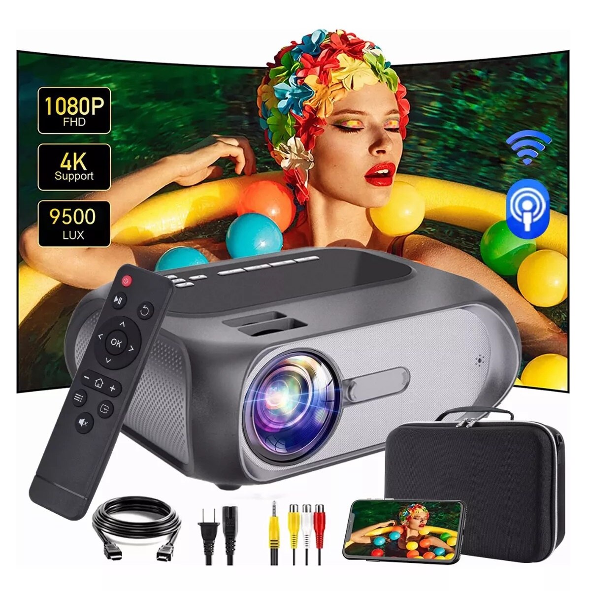 Proyector Profesional Port til 4k Wifi Full Hd 1080p 9500 Lm proyector-profesional-port-til-4k-wifi-full-hd-1080p-9500-lm