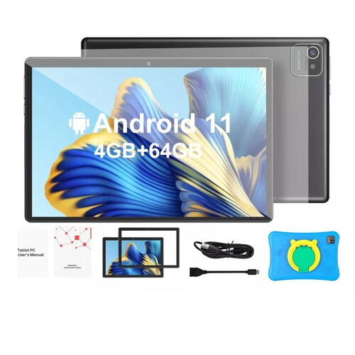 Tablet Con Funda  Pad 10'' Android 64gb+4gb Memoria Ram Azul