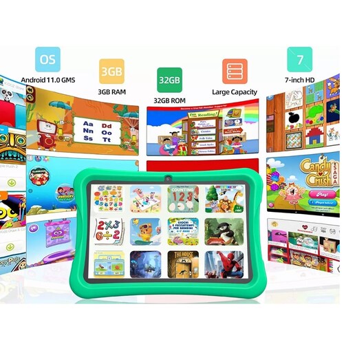 Tablet Con Funda  Pad 10'' Android 64gb+4gb Memoria Ram Verde Claro