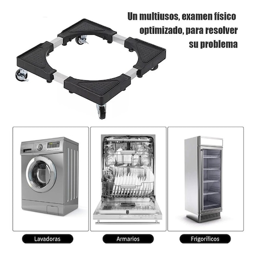 Base móvil multifuncional para muebles, tamaño ajustable para lavadora,  secadora y refrigerador (8 ruedas)