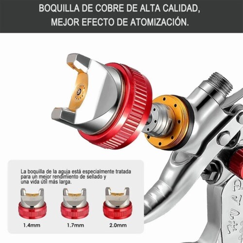 Pistola Para Pintar De Gravedad  Neumatica Con 3 Boquillas