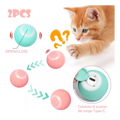 Set Pelota De Juguetes Gato Perro Interactiva 2pcs