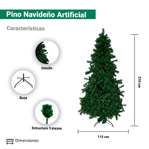 Arbol Pino De Navidad Verde 240 Cm Vara De Estrella Árbol Artificial
