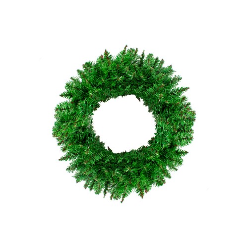Corona Navideña Verde Claro Adorno Artificial 50 Cm Diámetro