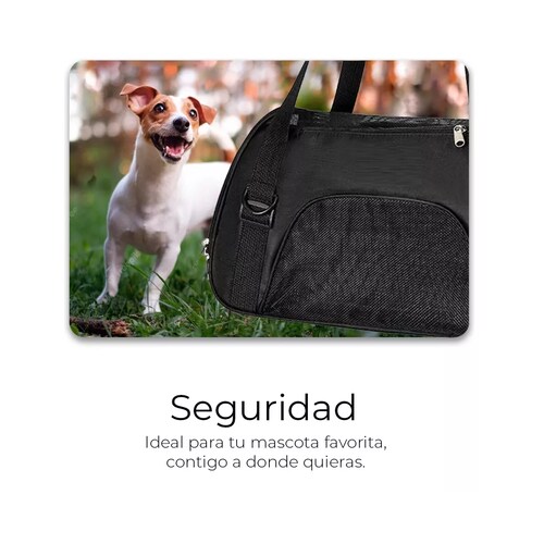 Mochila Transportadora Bolsa Mascota Perro Gato Viaje Chica Negro