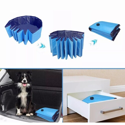 Alberca Plegable Piscina Perro Mascota Bañera Baño 80x20 Cm