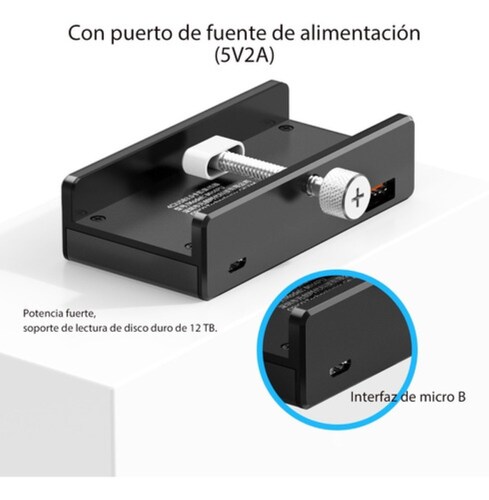 Hubs Usb Aleación De Aluminio 4 Puertos 3.0 Negro Negro
