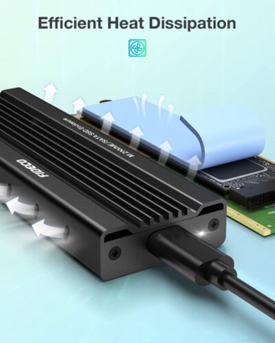 Adaptador De Gabinete Usb C Ssd Usb 3.1 Gen 2 10gbp Negro