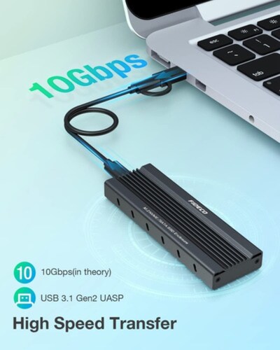 Adaptador De Gabinete Usb C Ssd Usb 3.1 Gen 2 10gbp Negro