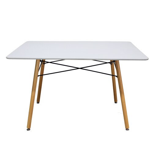 Set Comedor Oslo Melamina 120 Blanco 4 sillas Frankfurt Turquesa Mundo In.