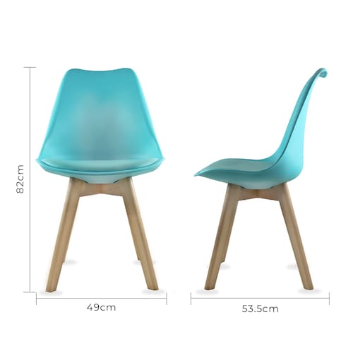 Set Comedor Oslo Melamina 120 Blanco 4 sillas Frankfurt Turquesa Mundo In.