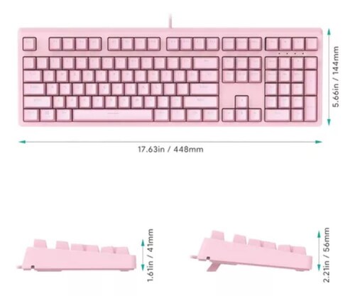 Teclado Mecánico Gamer Aukey  Rgb Color Rosa