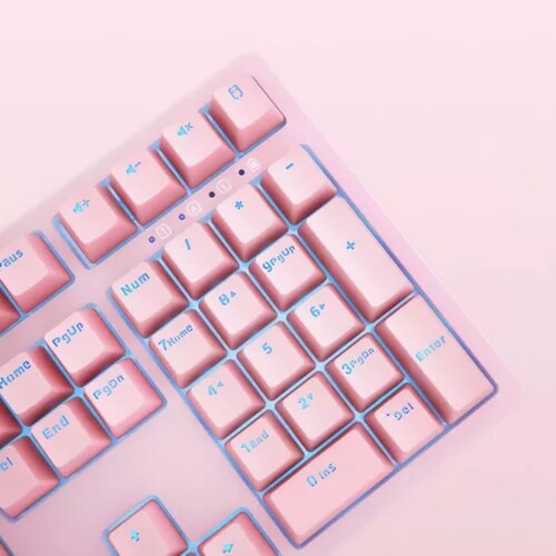 Teclado Mecánico Gamer Aukey  Rgb Color Rosa