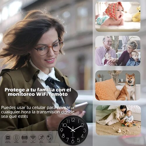 Reloj Espía con Cámara Oculta HD 4k, Detección de Movimiento, Visión Nocturna, Control Remoto por APP con Ranura para Micro SD.
