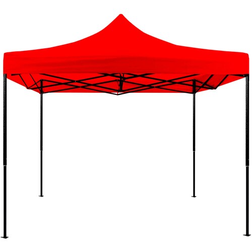 Carpa Toldo 3x3 Plegable Con Maletin Impermeable 600d Roja