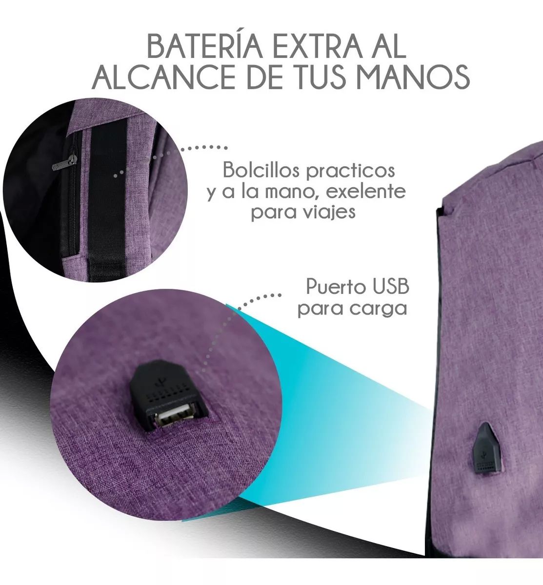 Mochila discount antirrobo morada