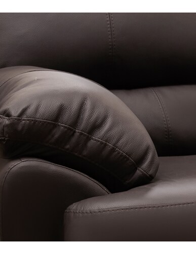 Sala de Piel Genuina Sofa Y Love Seat Florencia Color Chocolate - ConfortoPiel