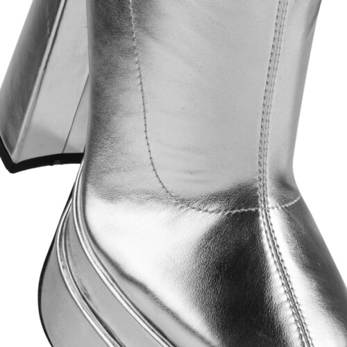 Botas de vestir cortas color plata marca Belinda Peregrin, mod. 1090106