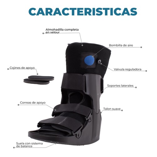 Bota Ortopédica Onof, Bota Postoperatorias, Rehabilitacion, Fracturas, Esgince, Lesiones en Tobillo y Pie con Suela Antiderrapante 