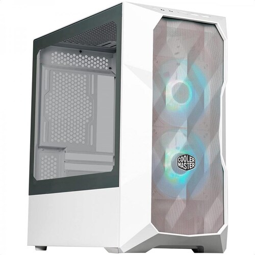 Gabinete Cooler Master MasterBox TD300 Mesh ARGB Blanco USB3 2 Ventiladores Vidrio Templado TD300-WGNN-S00