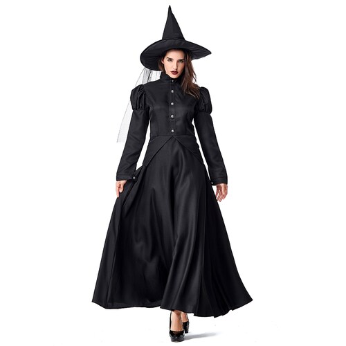 Disfraz Halloween Premium De Tela Bruja Witch Hechicera Maga Adulto 12+ Tallas Disponibles
