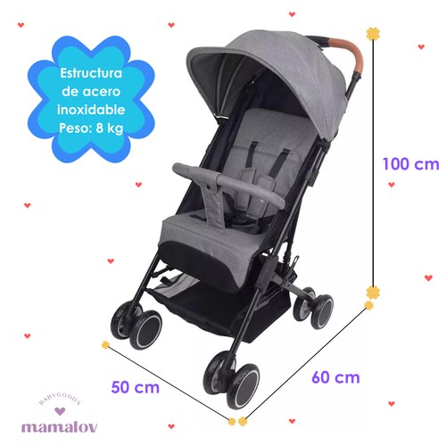 Carriola Para Bebé Plegado Tipo Maleta Bebesit Sprint - Gris