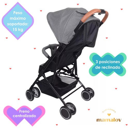 Carriola Para Bebé Plegado Tipo Maleta Bebesit Sprint - Gris