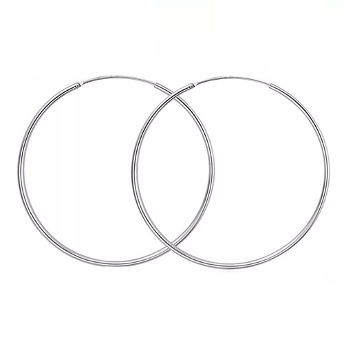 Aretes Arracada Redonda De Plata 925 +bolsa De Tela Plateado