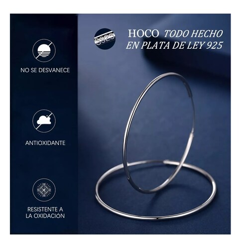Aretes Arracada Redonda De Plata 925 +bolsa De Tela Plateado