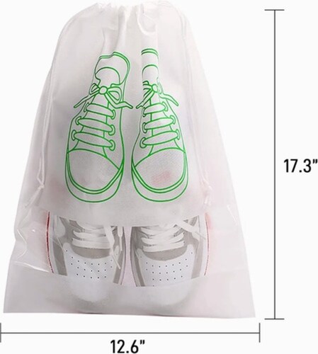 Bolsas De Viaje Impermeables Para Zapatos, 10 Piezas Blanco
