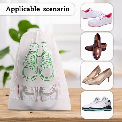 Bolsas De Viaje Impermeables Para Zapatos, 10 Piezas Blanco
