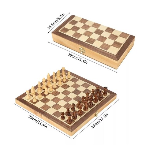 Tablero De Ajedrez De Madera Magnetismo Plegable