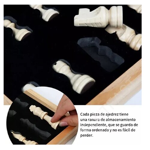 Tablero De Ajedrez De Madera Magnetismo Plegable