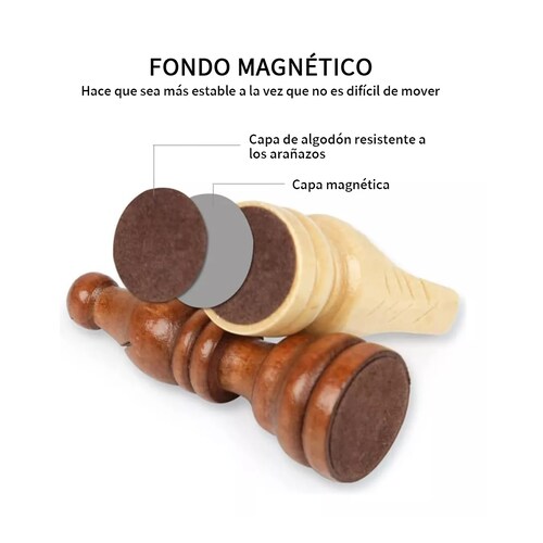 Tablero De Ajedrez De Madera Magnetismo Plegable