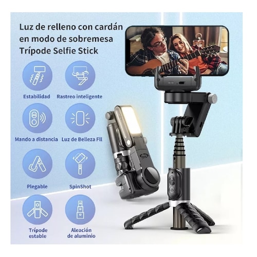 Estabilizador 360 Grados Selfie Para Celular Negro