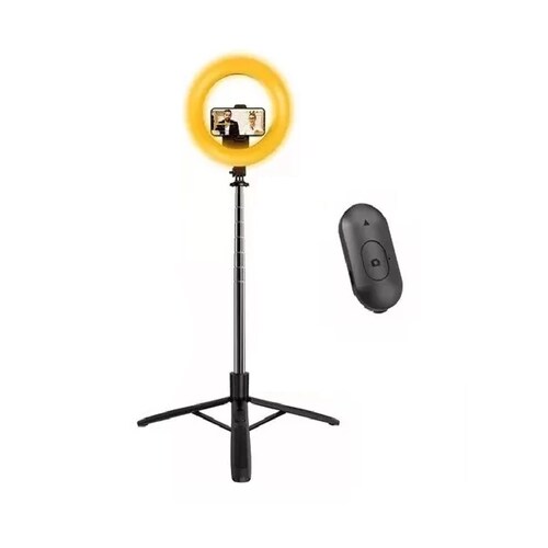 Aro Luz Led De Remoto Selfie Con Tripie Portatil Inalámbrica