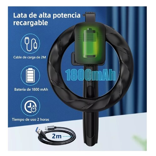 Aro Luz Led De Remoto Selfie Con Tripie Portatil Inalámbrica