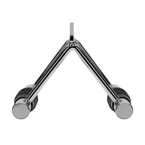 Agarre Triangular Para Remo Gym Tipo Doble D Recubierto Plata/Negro