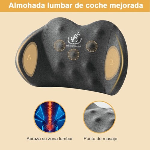 Cojín De Asiento De Coche Y Almohada De Soporte Lumbar Gris 