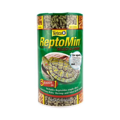 Tetra ReptoMin Alimento Selecto para Tortugas y Anfibios 3 en 1 de Reptomin, Baby Shrimp y Mini Krill Treats Contiene 44 Gramos