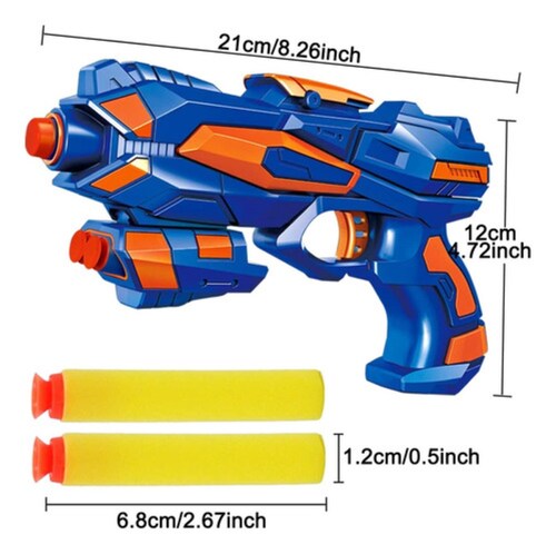 2pistola Juguete De Dardos Espuma Compatible Nerf Niños Azul / Naranja