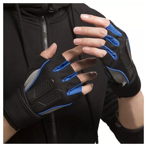 Guantes Gym Tacticos Pesas Crossfit Gimnasio  Azul L