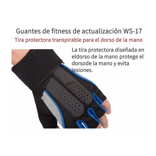 Guantes Gym Tacticos Pesas Crossfit Gimnasio  Azul L